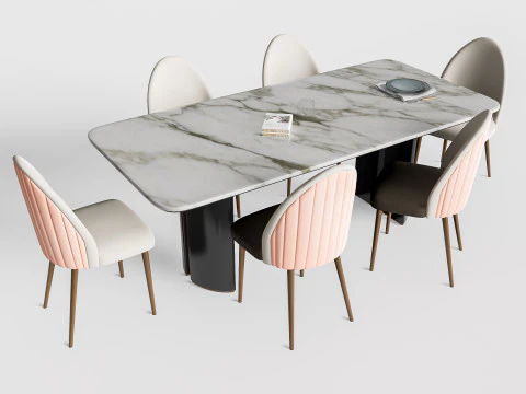 Tavolo da pranzo e sedie 1 Modello 3D