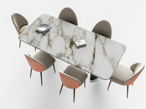 Dining table and chairs 1 3D-Modell