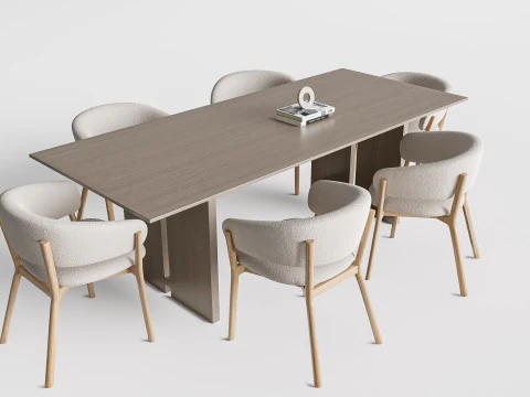 Tavolo da pranzo e sedie 1 Modello 3D