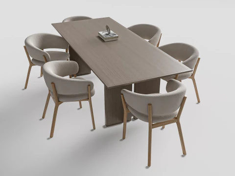 Tavolo da pranzo e sedie 1 Modello 3D