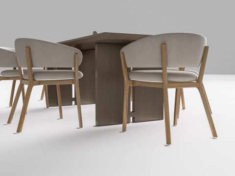 Dining table and chairs 1 3D-Modell