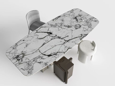 Tavolo da pranzo e sedie 1 Modello 3D