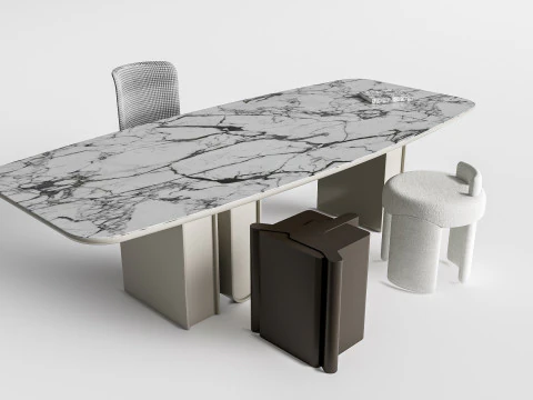 Tavolo da pranzo e sedie 1 Modello 3D