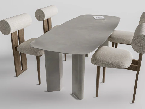 Tavolo da pranzo e sedie 1 Modello 3D