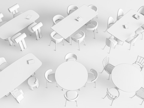 Dining table and chairs 1 3D-Modell