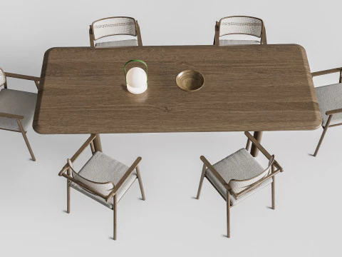 Tavolo da pranzo e sedie 2 Modello 3D