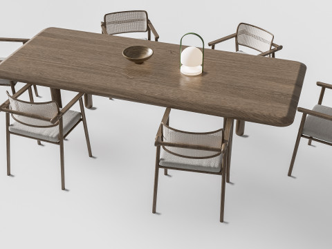 Dining table and chairs 2 3D मॉडल