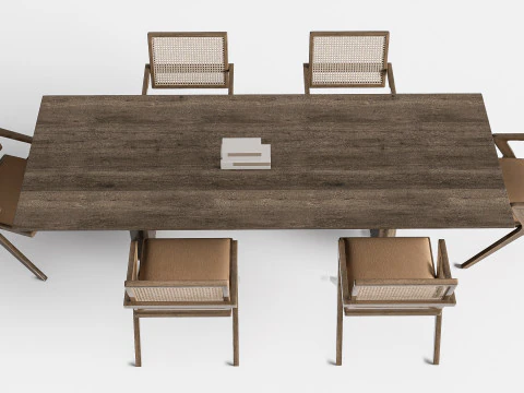 Tavolo da pranzo e sedie 2 Modello 3D