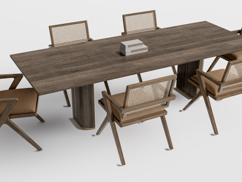 Dining table and chairs 2 3D मॉडल