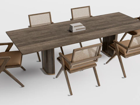 Tavolo da pranzo e sedie 2 Modello 3D