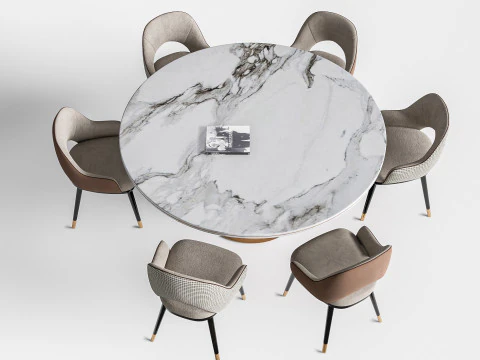 Tavolo da pranzo e sedie 2 Modello 3D