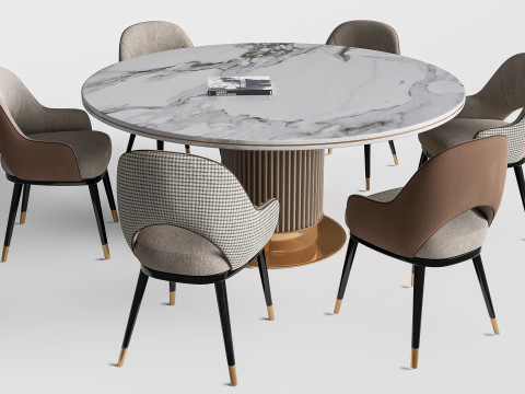Dining table and chairs 2 3D मॉडल