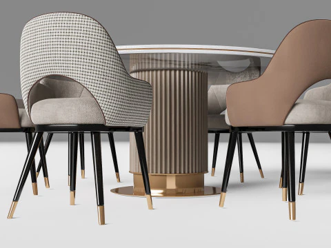 Tavolo da pranzo e sedie 2 Modello 3D