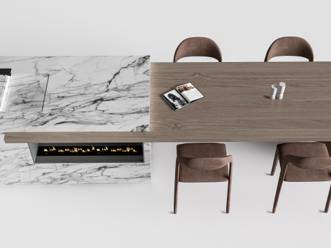 Dining table and chairs 2 3D मॉडल