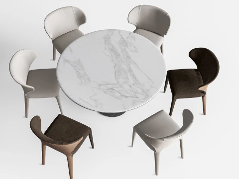 Tavolo da pranzo e sedie 2 Modello 3D