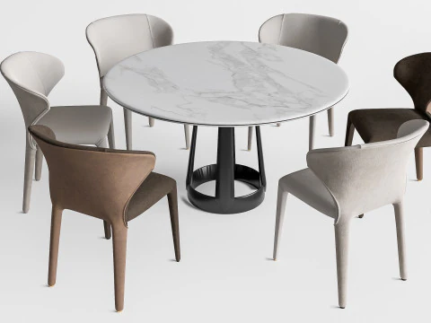 Tavolo da pranzo e sedie 2 Modello 3D