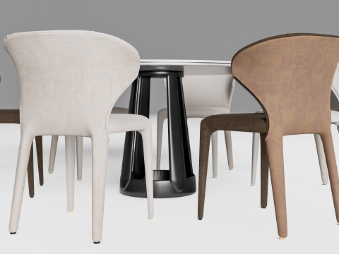 Dining table and chairs 2 3D मॉडल