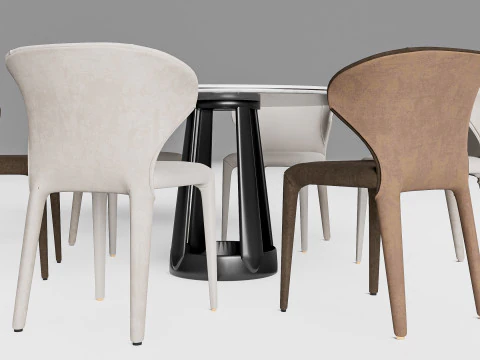 Tavolo da pranzo e sedie 2 Modello 3D