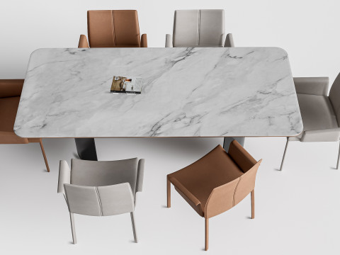 Dining table and chairs 2 3D मॉडल