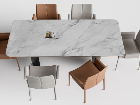 Tavolo da pranzo e sedie 2 Modello 3D