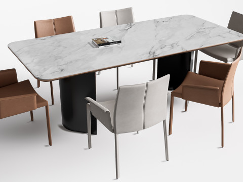 Dining table and chairs 2 3D मॉडल