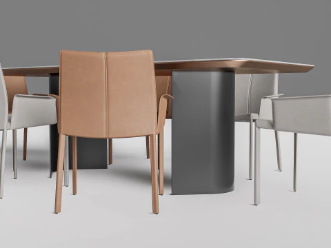 Tavolo da pranzo e sedie 2 Modello 3D