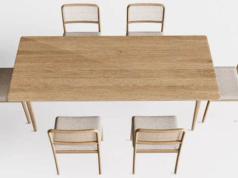 Tavolo da pranzo e sedie 2 Modello 3D