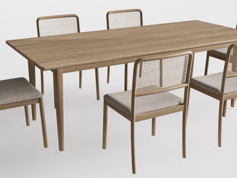 Dining table and chairs 2 3D मॉडल