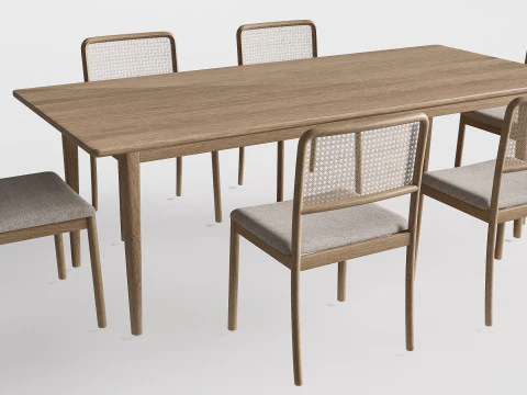 Tavolo da pranzo e sedie 2 Modello 3D