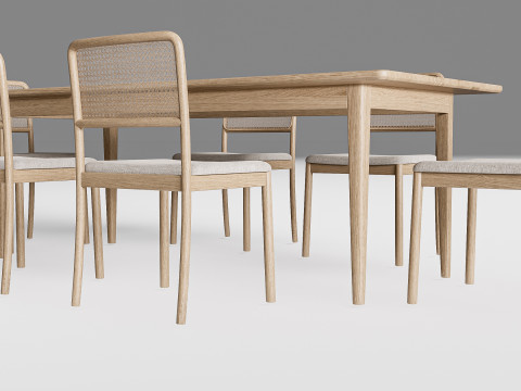 Dining table and chairs 2 3D मॉडल
