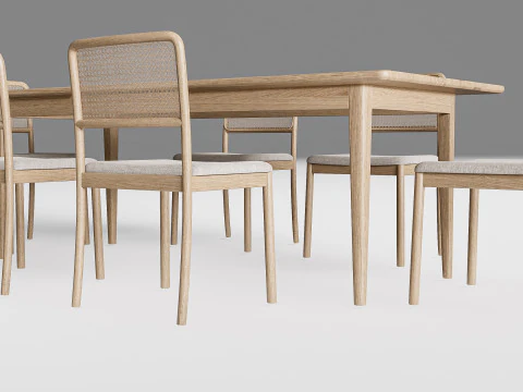 Tavolo da pranzo e sedie 2 Modello 3D