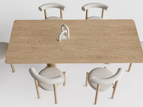 Tavolo da pranzo e sedie 2 Modello 3D