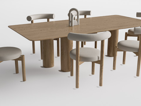 Dining table and chairs 2 3D मॉडल