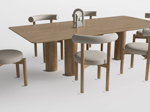 Tavolo da pranzo e sedie 2 Modello 3D