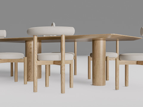 Dining table and chairs 2 3D मॉडल