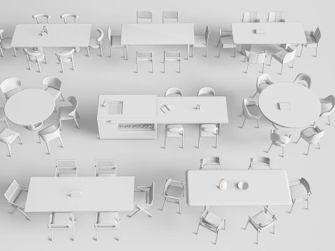 Tavolo da pranzo e sedie 2 Modello 3D