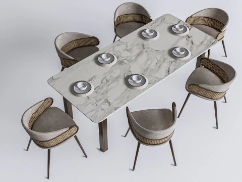 Mesa de jantar e cadeiras 3 Modelo 3D