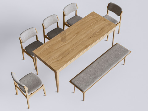 Dining table and chairs 3 Modello 3D