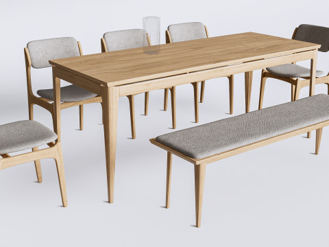 Dining table and chairs 3 Modello 3D