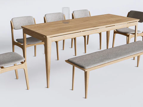 Mesa de jantar e cadeiras 3 Modelo 3D