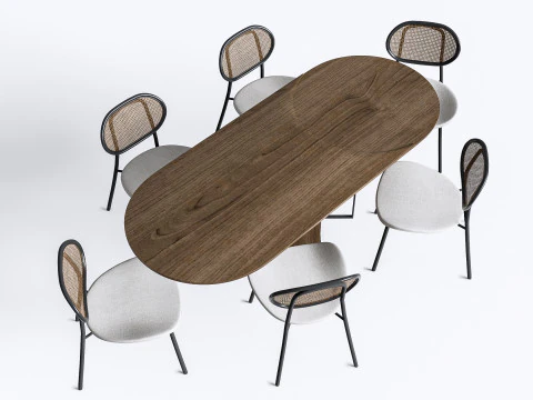 Mesa de jantar e cadeiras 3 Modelo 3D