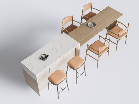 Dining table and chairs 3 Modello 3D