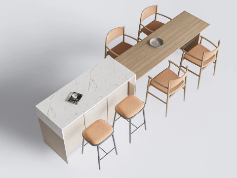 Mesa de jantar e cadeiras 3 Modelo 3D