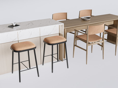 Dining table and chairs 3 Modello 3D