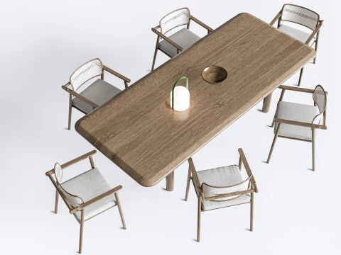 Mesa de jantar e cadeiras 3 Modelo 3D