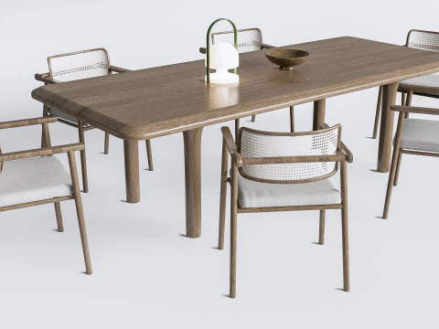 Mesa de jantar e cadeiras 3 Modelo 3D