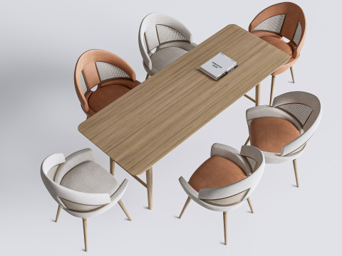 Dining table and chairs 3 Modello 3D