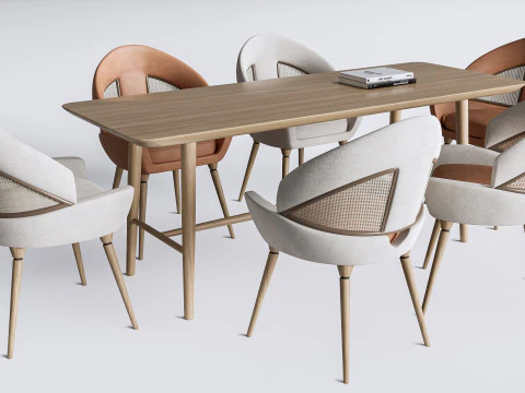 Mesa de jantar e cadeiras 3 Modelo 3D