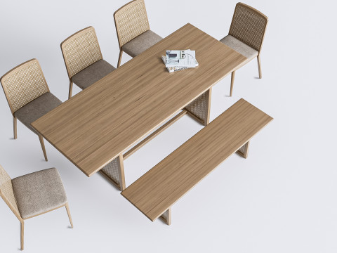 Dining table and chairs 3 Modello 3D