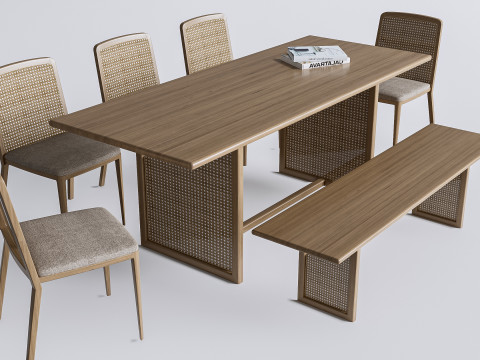 Dining table and chairs 3 Modello 3D